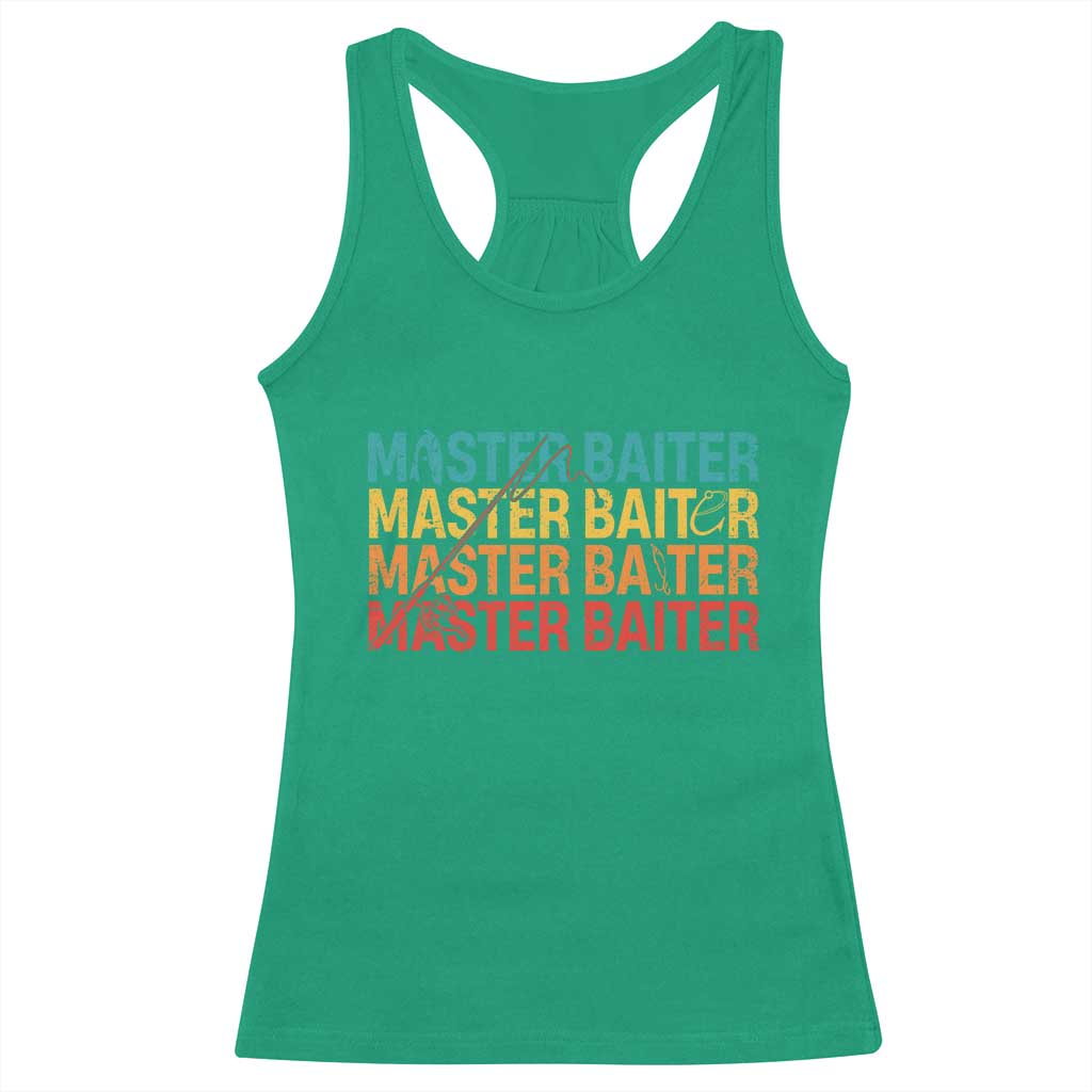 Master Baiter Racerback Tank Top Retro Bass Fishing Funny Fish Fisherman - Wonder Print Shop