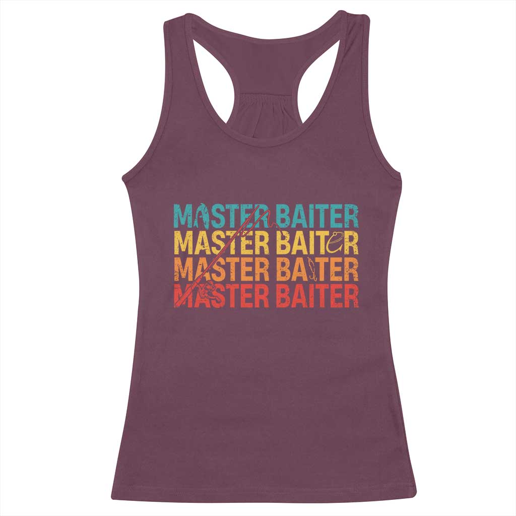 Master Baiter Racerback Tank Top Retro Bass Fishing Funny Fish Fisherman - Wonder Print Shop