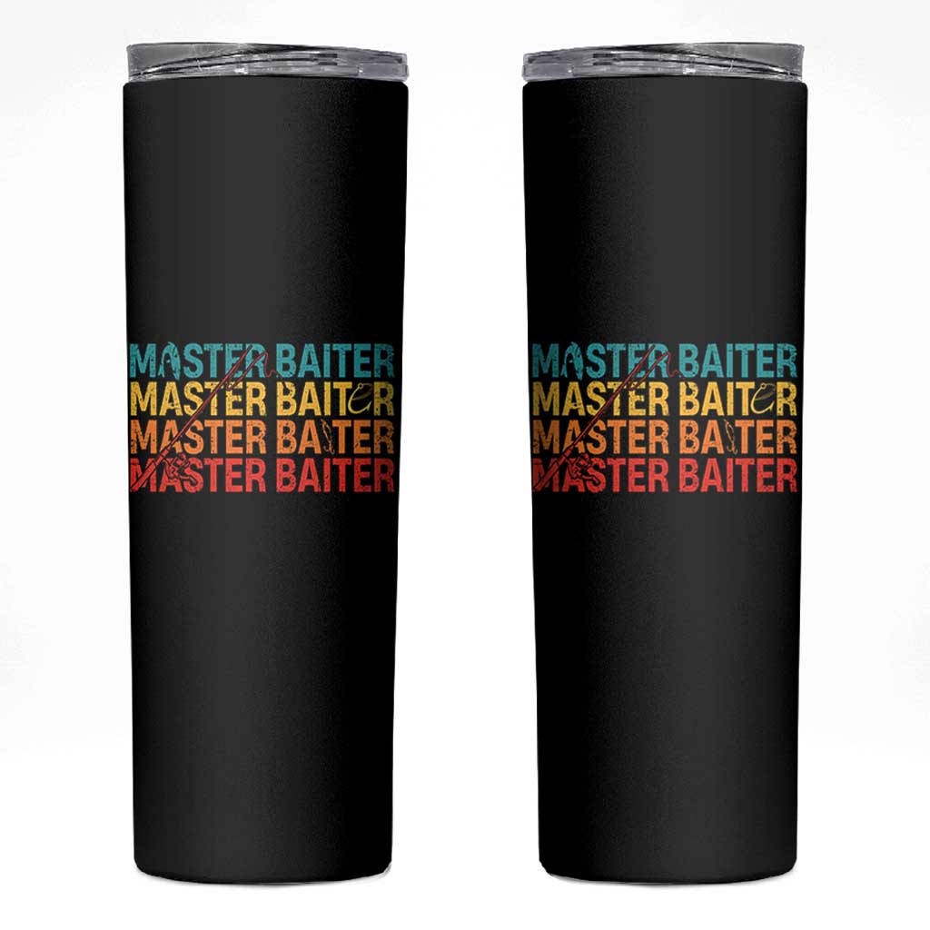 Master Baiter Skinny Tumbler Retro Bass Fishing Funny Fish Fisherman - Wonder Print Shop