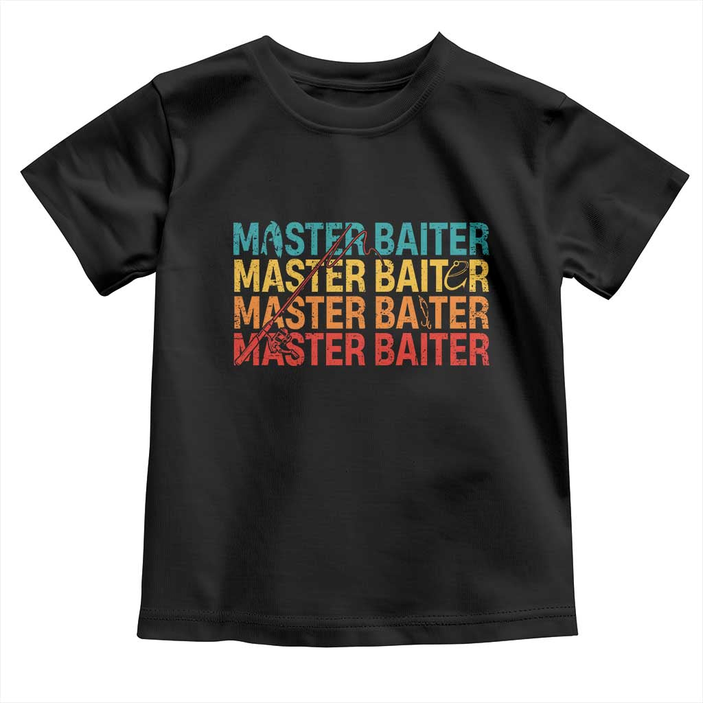 Master Baiter Toddler T Shirt Retro Bass Fishing Funny Fish Fisherman - Wonder Print Shop
