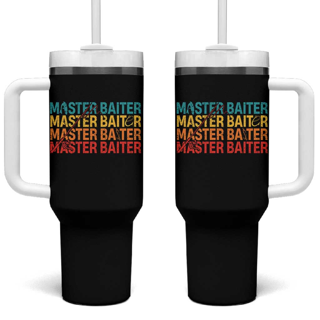 Master Baiter Tumbler With Handle Retro Bass Fishing Funny Fish Fisherman - Wonder Print Shop