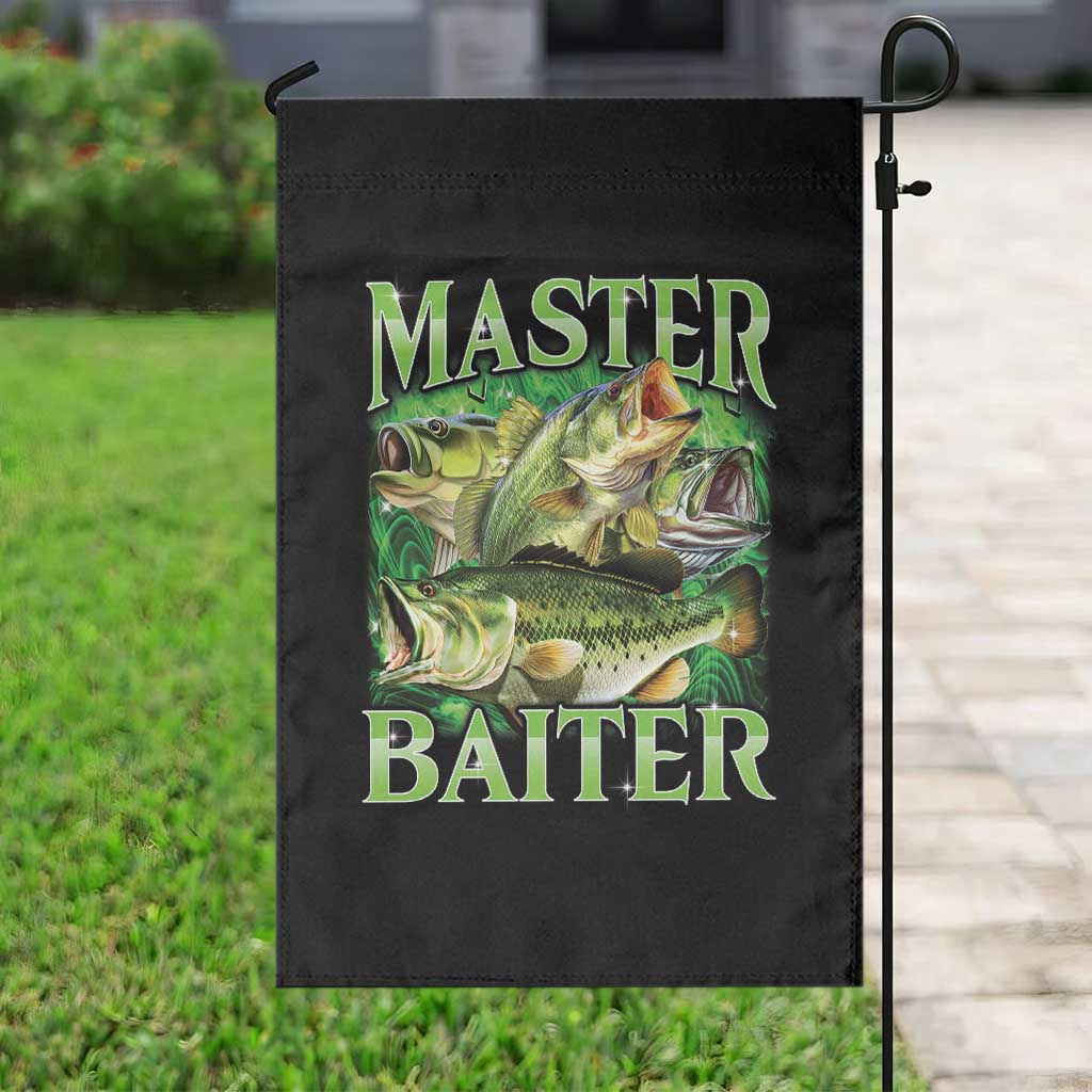 Master Baiter Garden Flag Funny Bass Fishing Fisher Bootleg Graphic - Wonder Print Shop