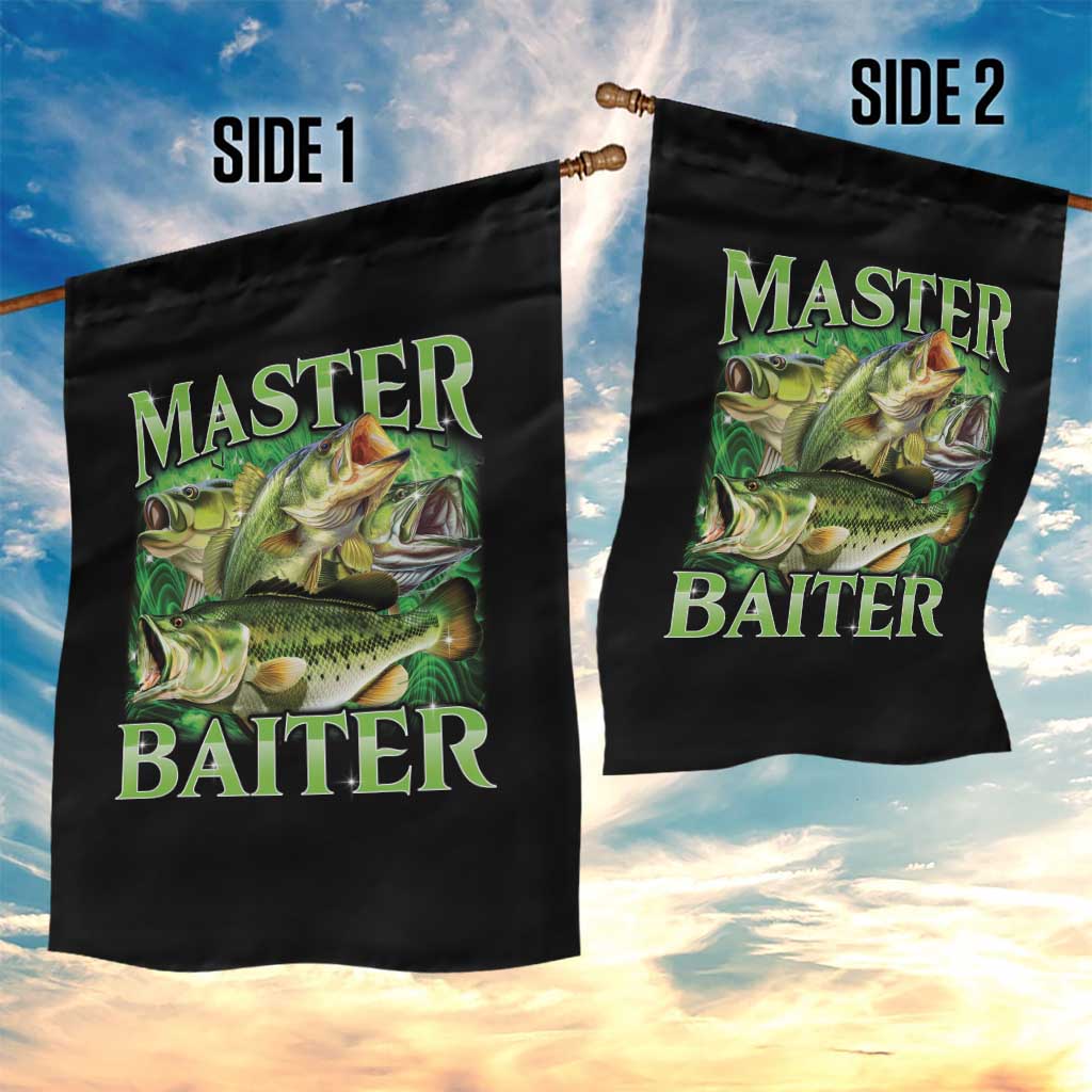 Master Baiter Garden Flag Funny Bass Fishing Fisher Bootleg Graphic - Wonder Print Shop