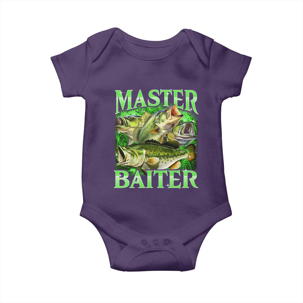 Master Baiter Baby Onesie Funny Bass Fishing Fisher Bootleg Graphic - Wonder Print Shop