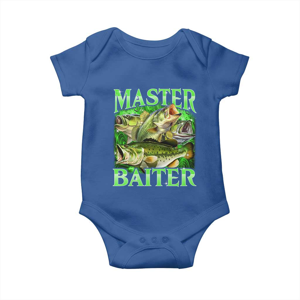 Master Baiter Baby Onesie Funny Bass Fishing Fisher Bootleg Graphic - Wonder Print Shop