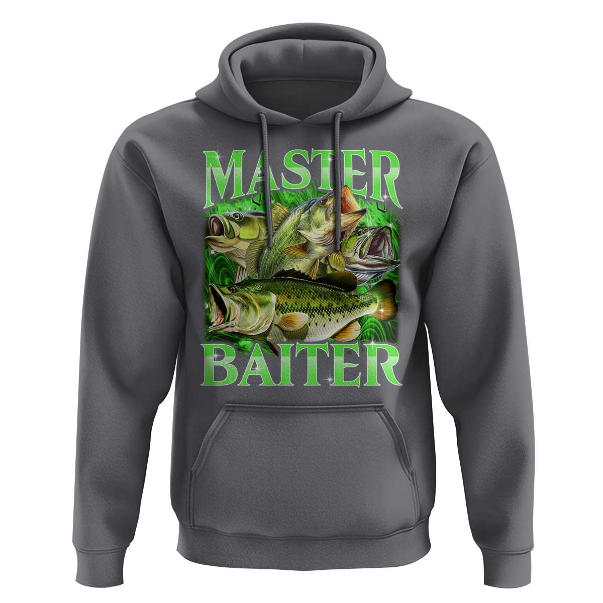 Master Baiter Hoodie Funny Bass Fishing Fisher Bootleg Graphic - Wonder Print Shop