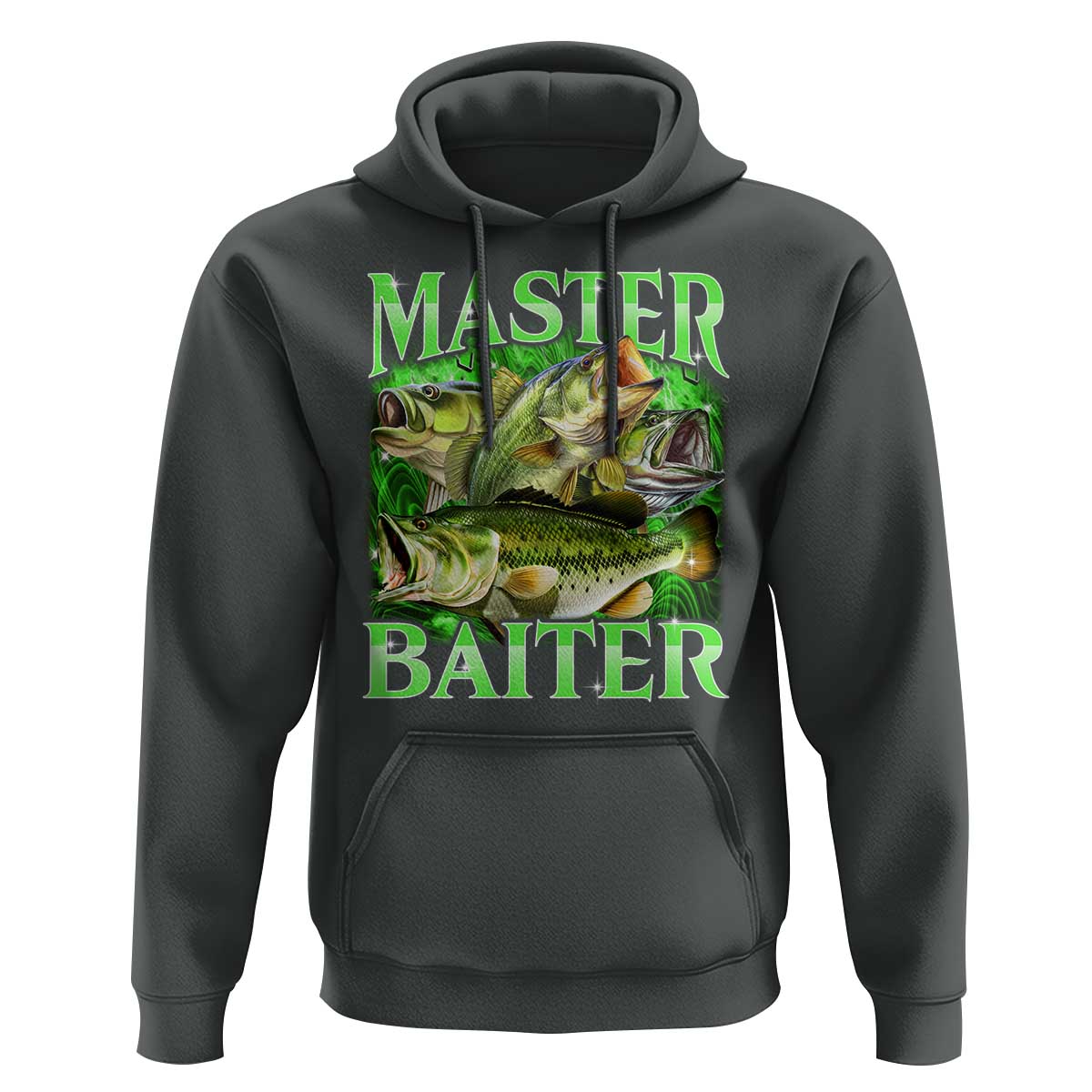 Master Baiter Hoodie Funny Bass Fishing Fisher Bootleg Graphic - Wonder Print Shop