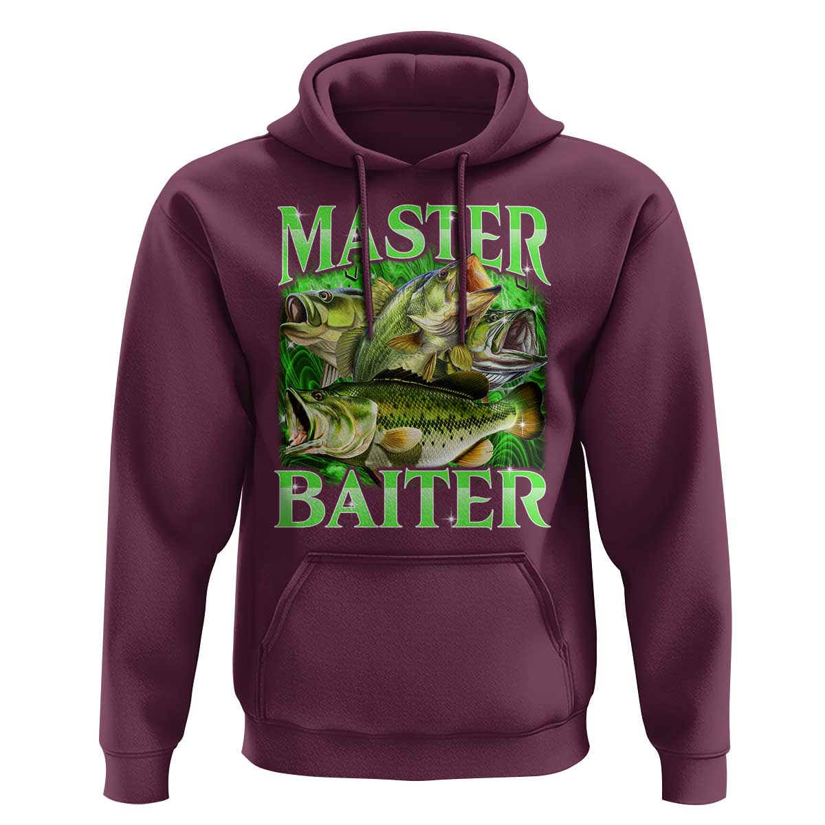 Master Baiter Hoodie Funny Bass Fishing Fisher Bootleg Graphic - Wonder Print Shop