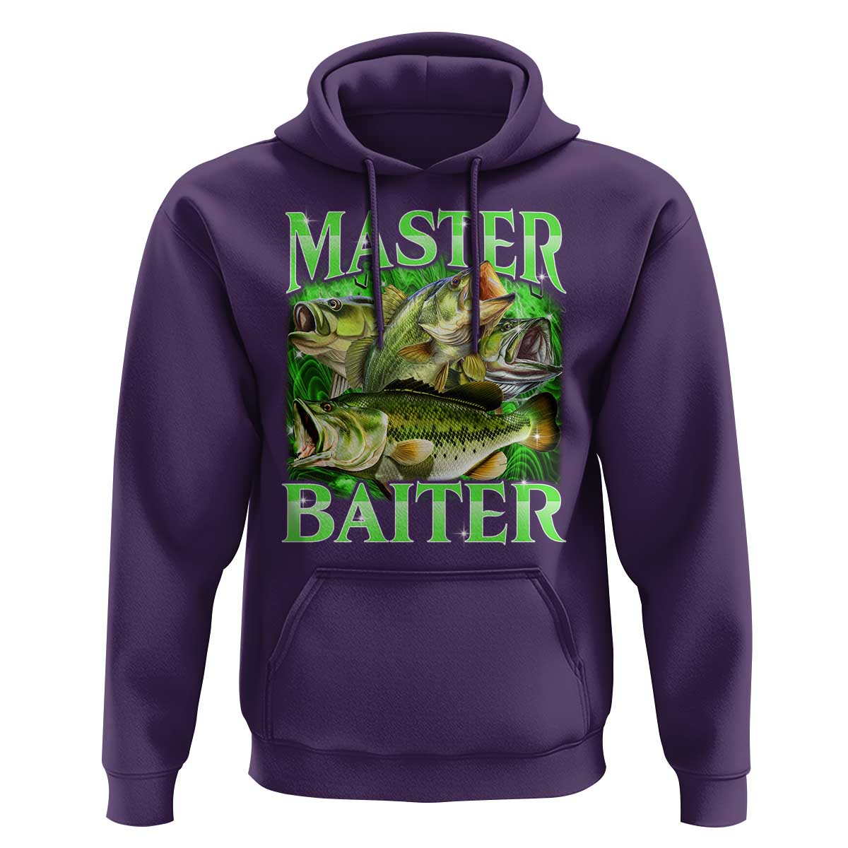 Master Baiter Hoodie Funny Bass Fishing Fisher Bootleg Graphic - Wonder Print Shop