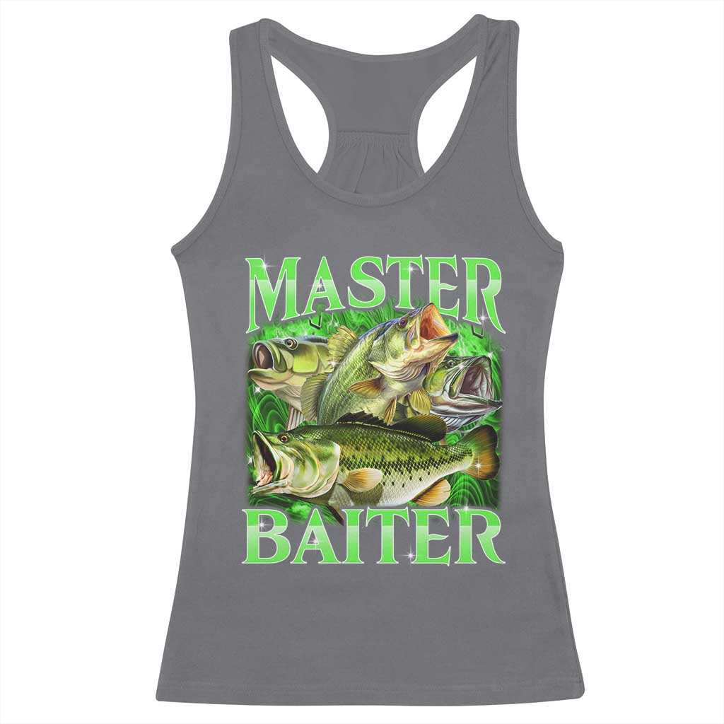 Master Baiter Racerback Tank Top Funny Bass Fishing Fisher Bootleg Graphic - Wonder Print Shop