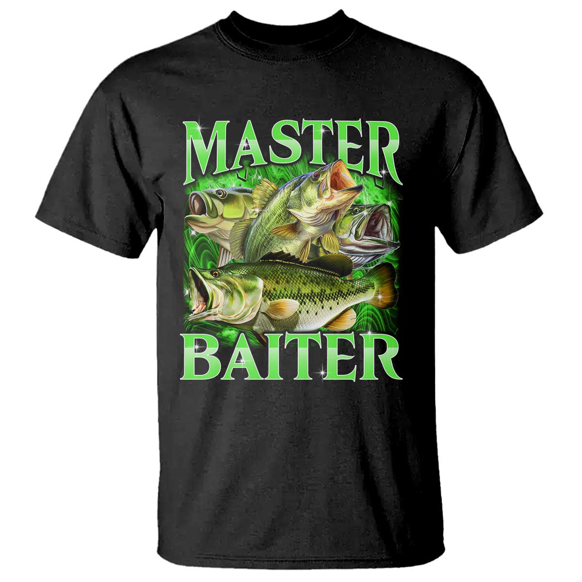 Master Baiter T Shirt Funny Bass Fishing Fisher Bootleg Graphic - Wonder Print Shop