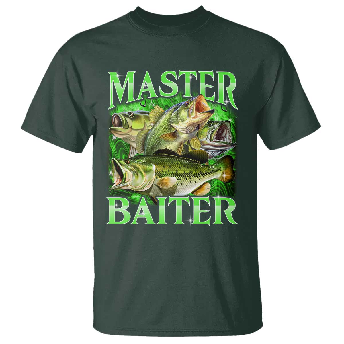 Master Baiter T Shirt Funny Bass Fishing Fisher Bootleg Graphic - Wonder Print Shop