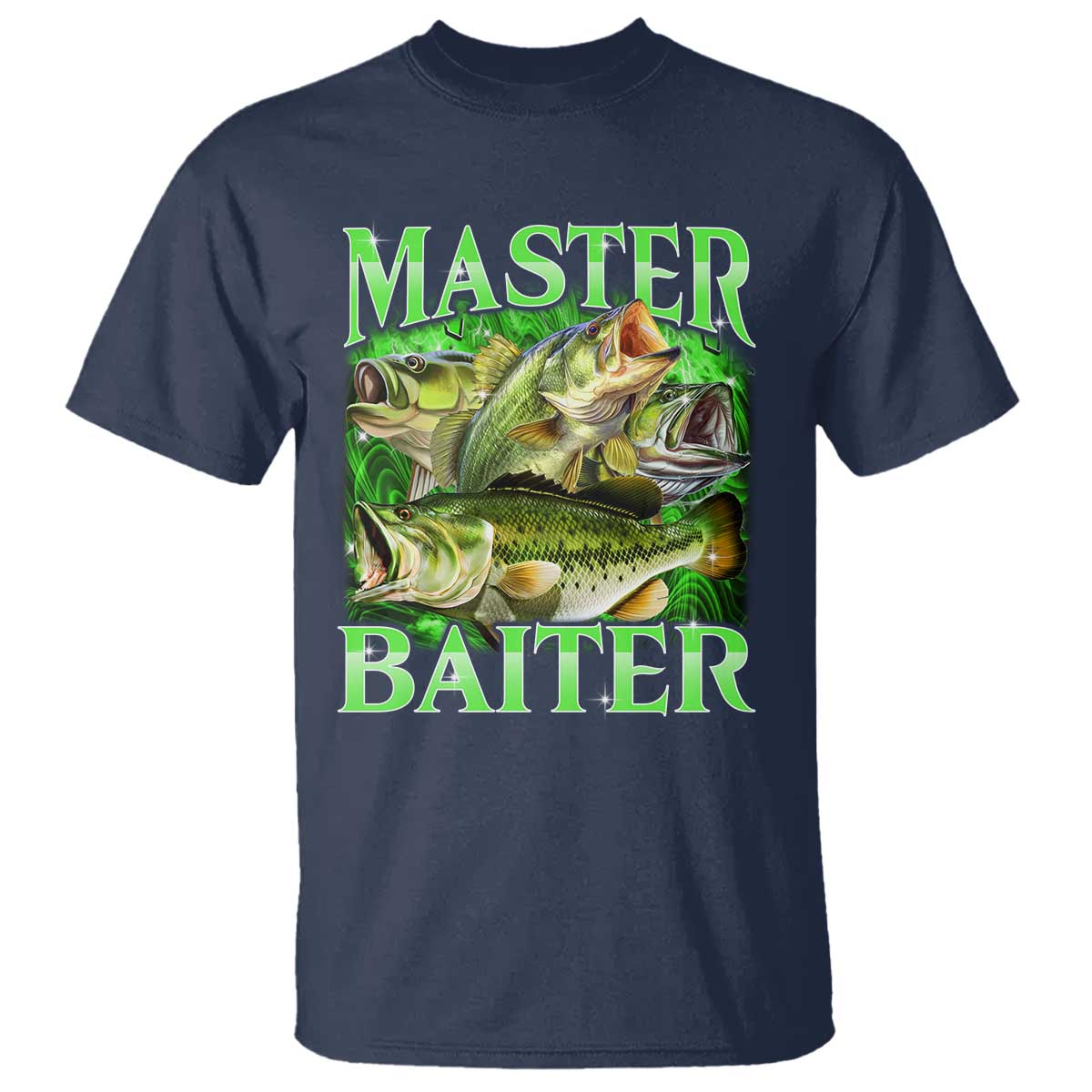 Master Baiter T Shirt Funny Bass Fishing Fisher Bootleg Graphic - Wonder Print Shop