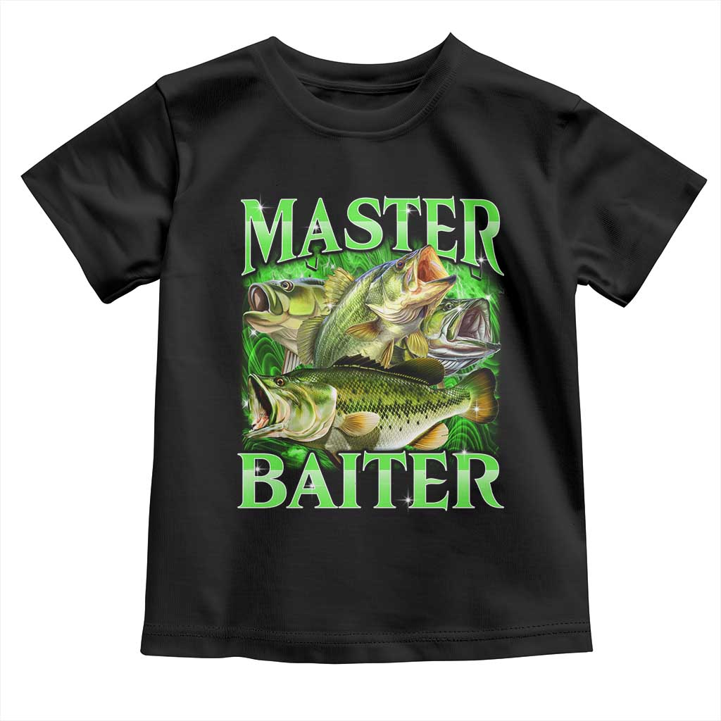 Master Baiter Toddler T Shirt Funny Bass Fishing Fisher Bootleg Graphic - Wonder Print Shop