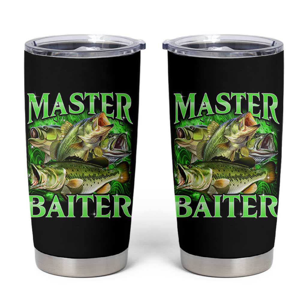 Master Baiter Tumbler Cup Funny Bass Fishing Fisher Bootleg Graphic - Wonder Print Shop