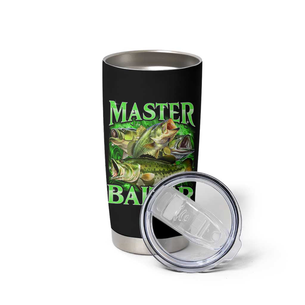 Master Baiter Tumbler Cup Funny Bass Fishing Fisher Bootleg Graphic - Wonder Print Shop