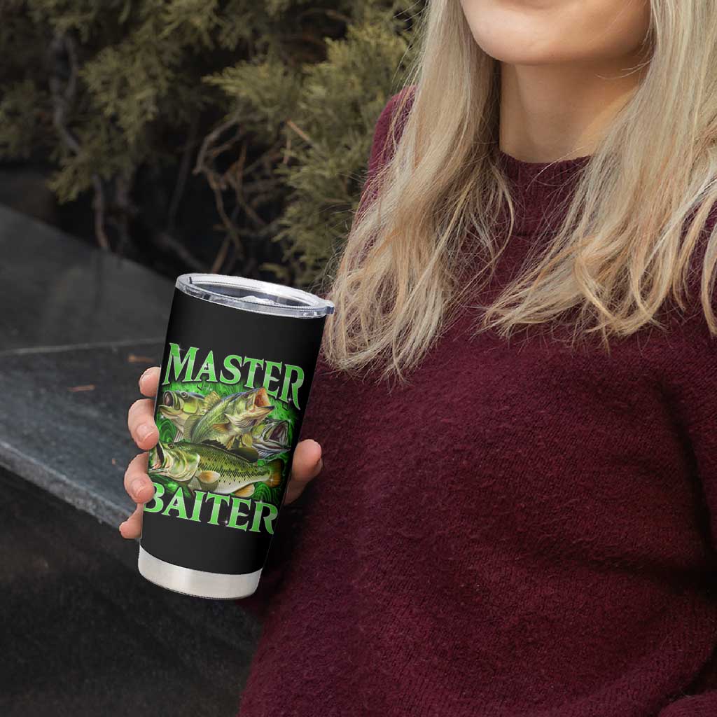 Master Baiter Tumbler Cup Funny Bass Fishing Fisher Bootleg Graphic - Wonder Print Shop