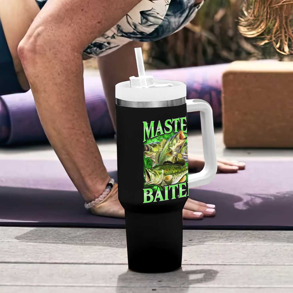 Master Baiter Tumbler With Handle Funny Bass Fishing Fisher Bootleg Graphic - Wonder Print Shop