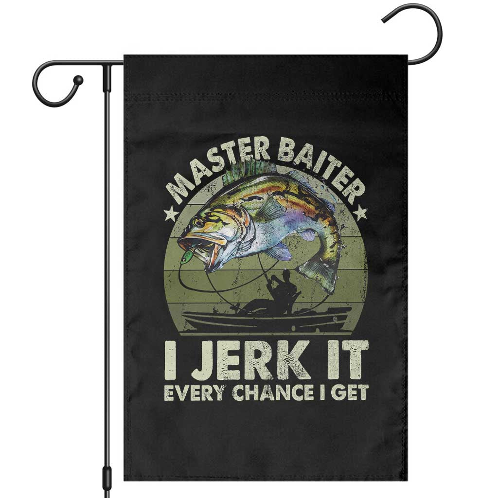 Retro Master Baiter Garden Flag Funny Bass Fishing Fisher - Wonder Print Shop