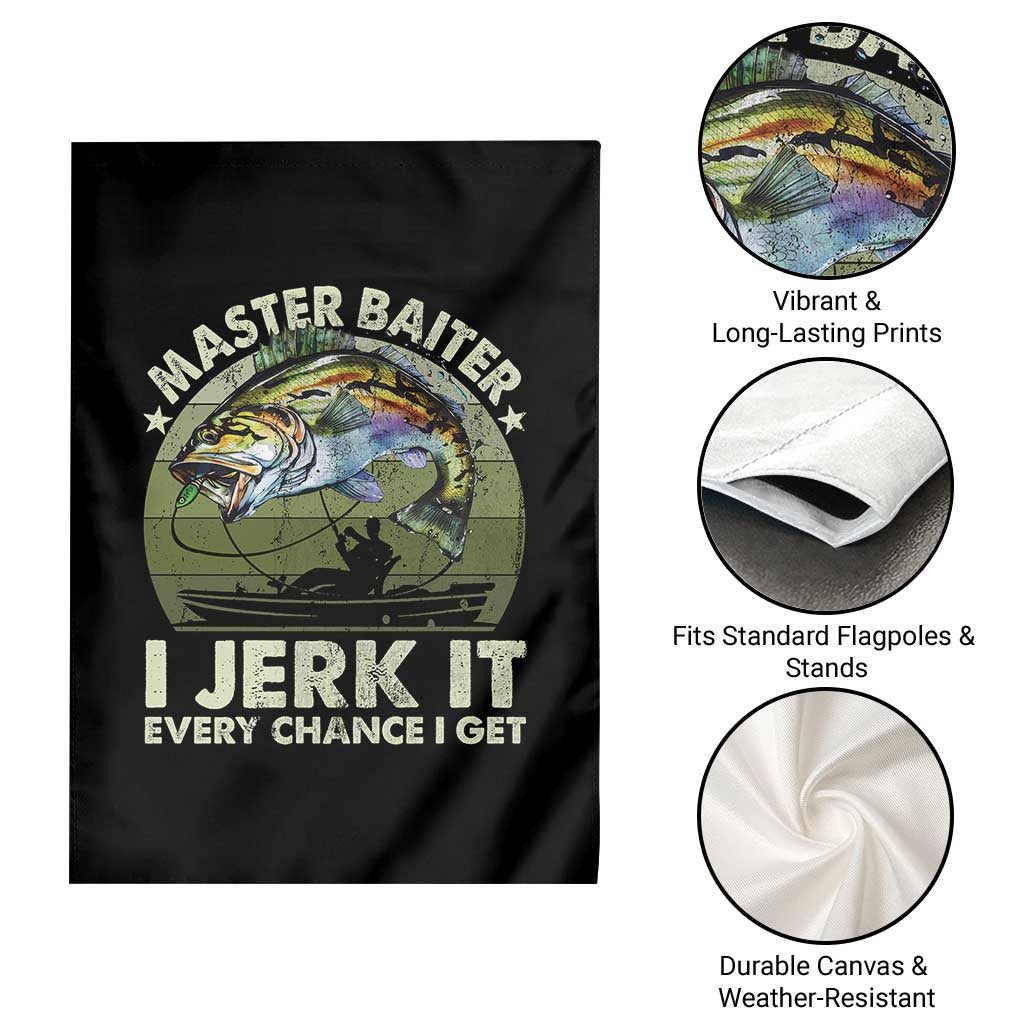 Retro Master Baiter Garden Flag Funny Bass Fishing Fisher - Wonder Print Shop