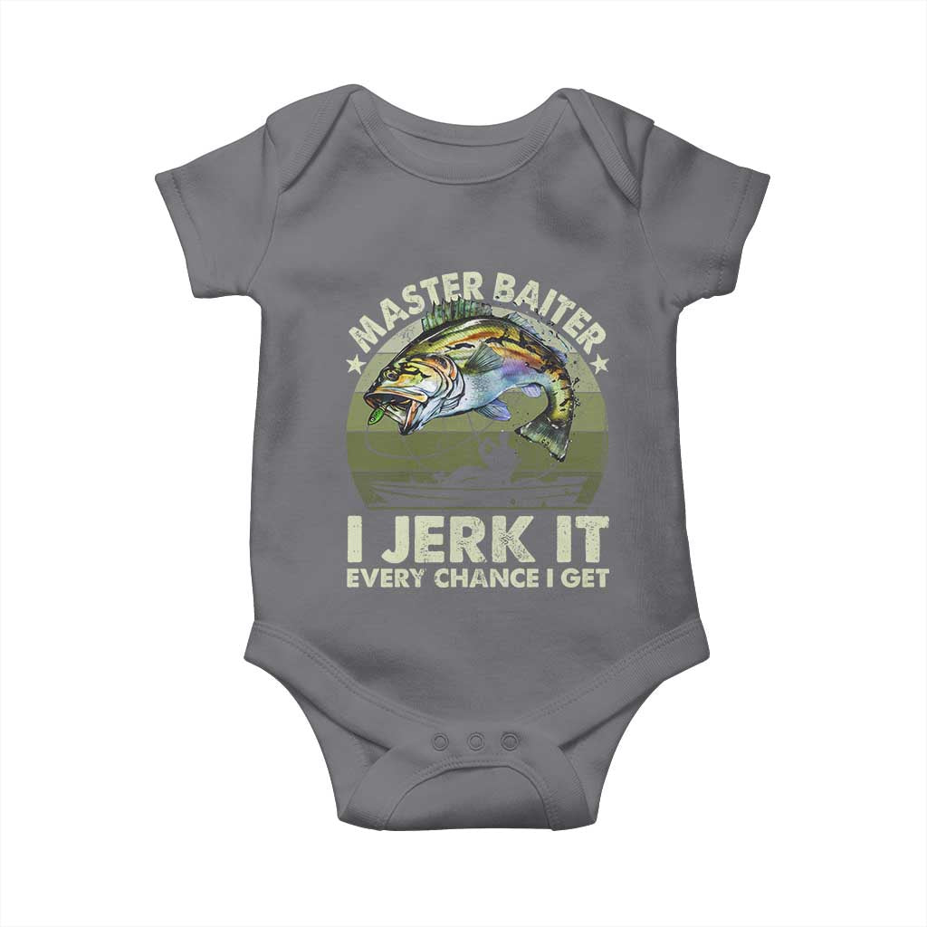 Retro Master Baiter Baby Onesie Funny Bass Fishing Fisher - Wonder Print Shop