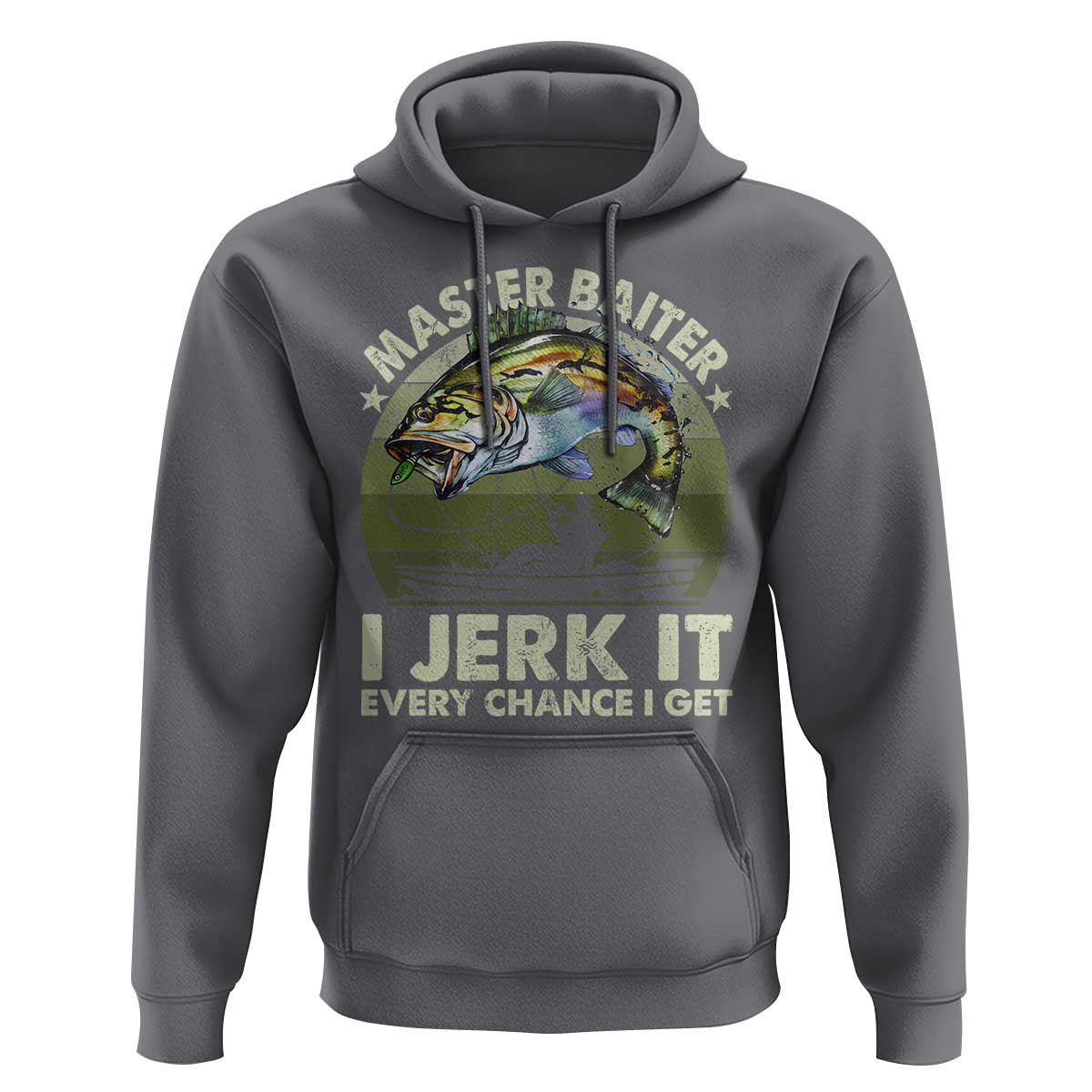 Retro Master Baiter Hoodie Funny Bass Fishing Fisher - Wonder Print Shop