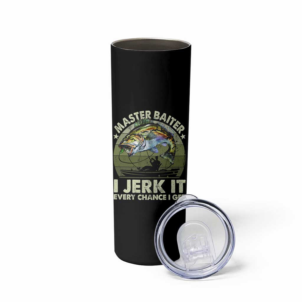 Retro Master Baiter Skinny Tumbler Funny Bass Fishing Fisher - Wonder Print Shop