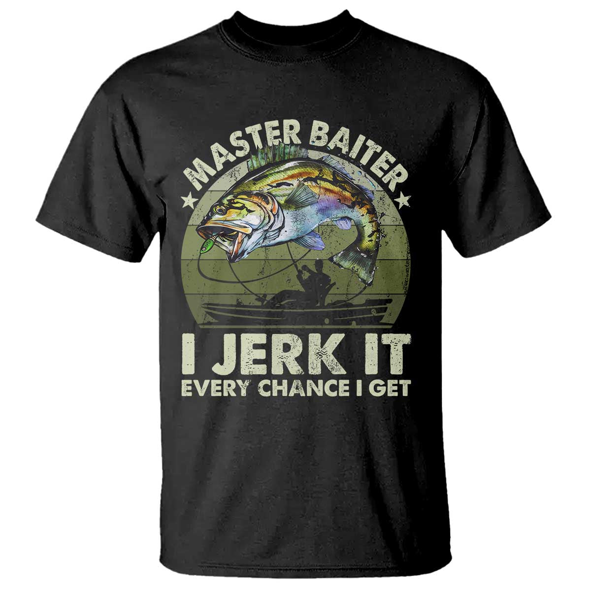 Retro Master Baiter T Shirt Funny Bass Fishing Fisher - Wonder Print Shop