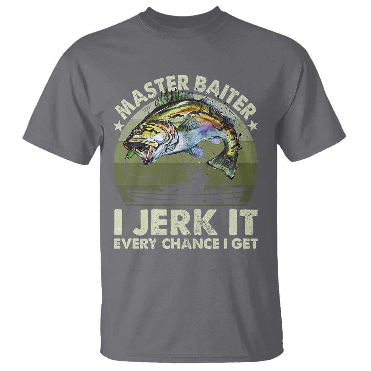Retro Master Baiter T Shirt Funny Bass Fishing Fisher - Wonder Print Shop