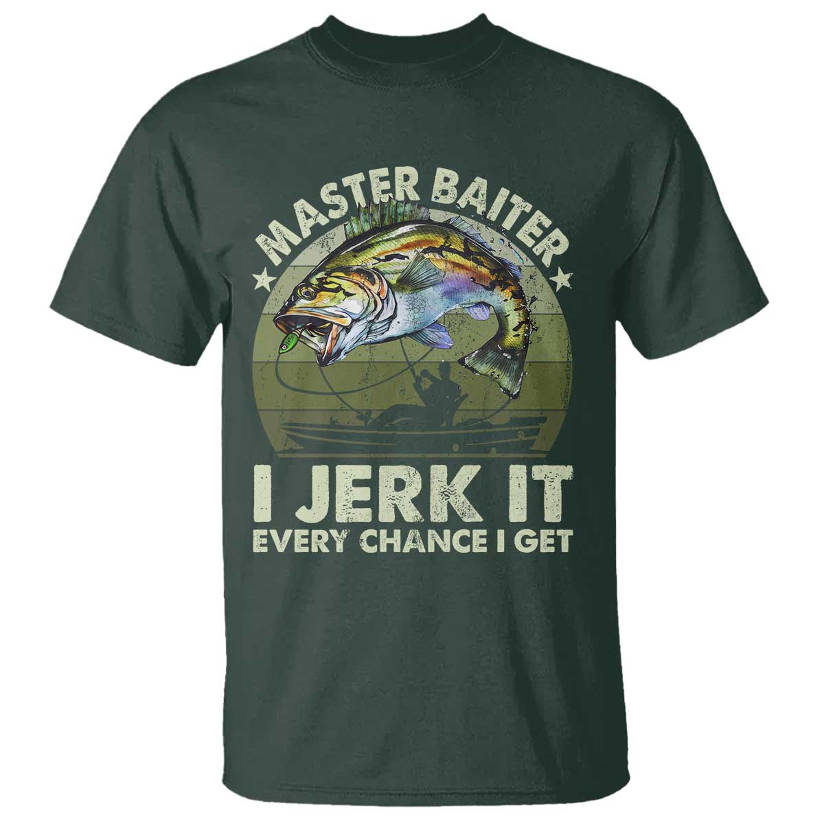 Retro Master Baiter T Shirt Funny Bass Fishing Fisher - Wonder Print Shop