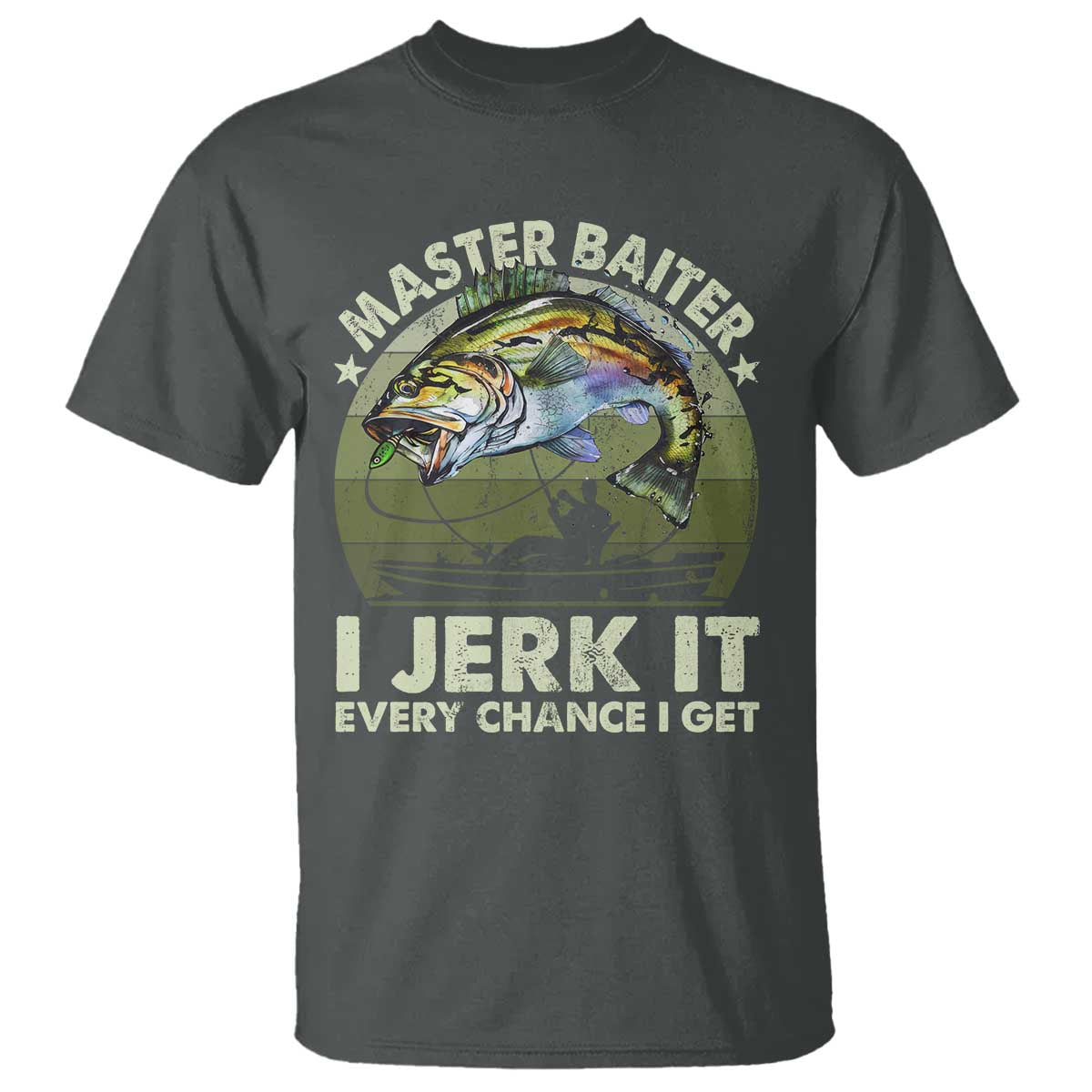 Retro Master Baiter T Shirt Funny Bass Fishing Fisher - Wonder Print Shop
