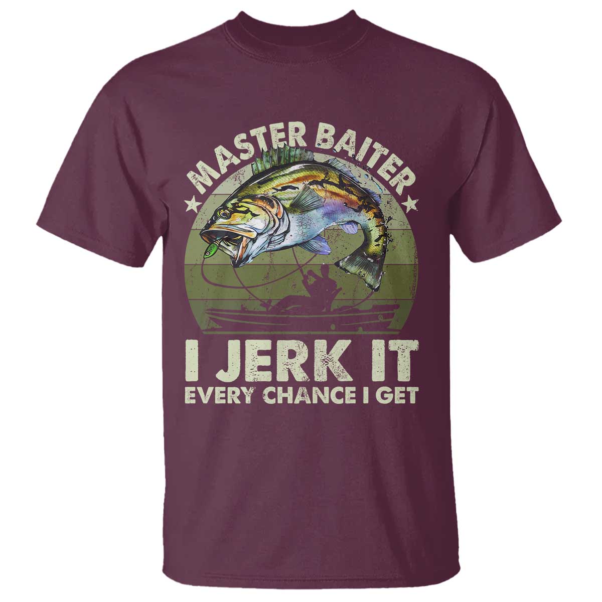 Retro Master Baiter T Shirt Funny Bass Fishing Fisher - Wonder Print Shop