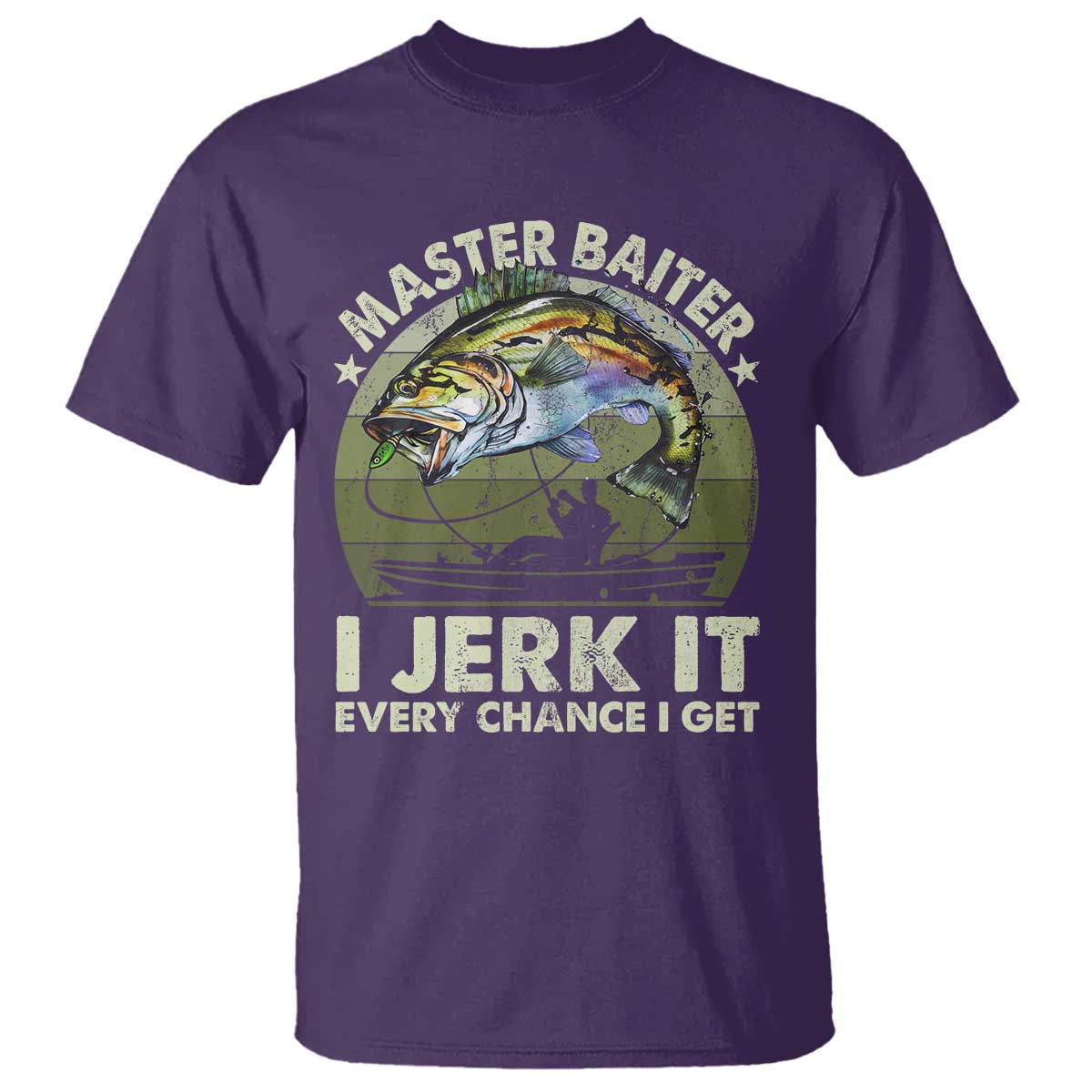 Retro Master Baiter T Shirt Funny Bass Fishing Fisher - Wonder Print Shop