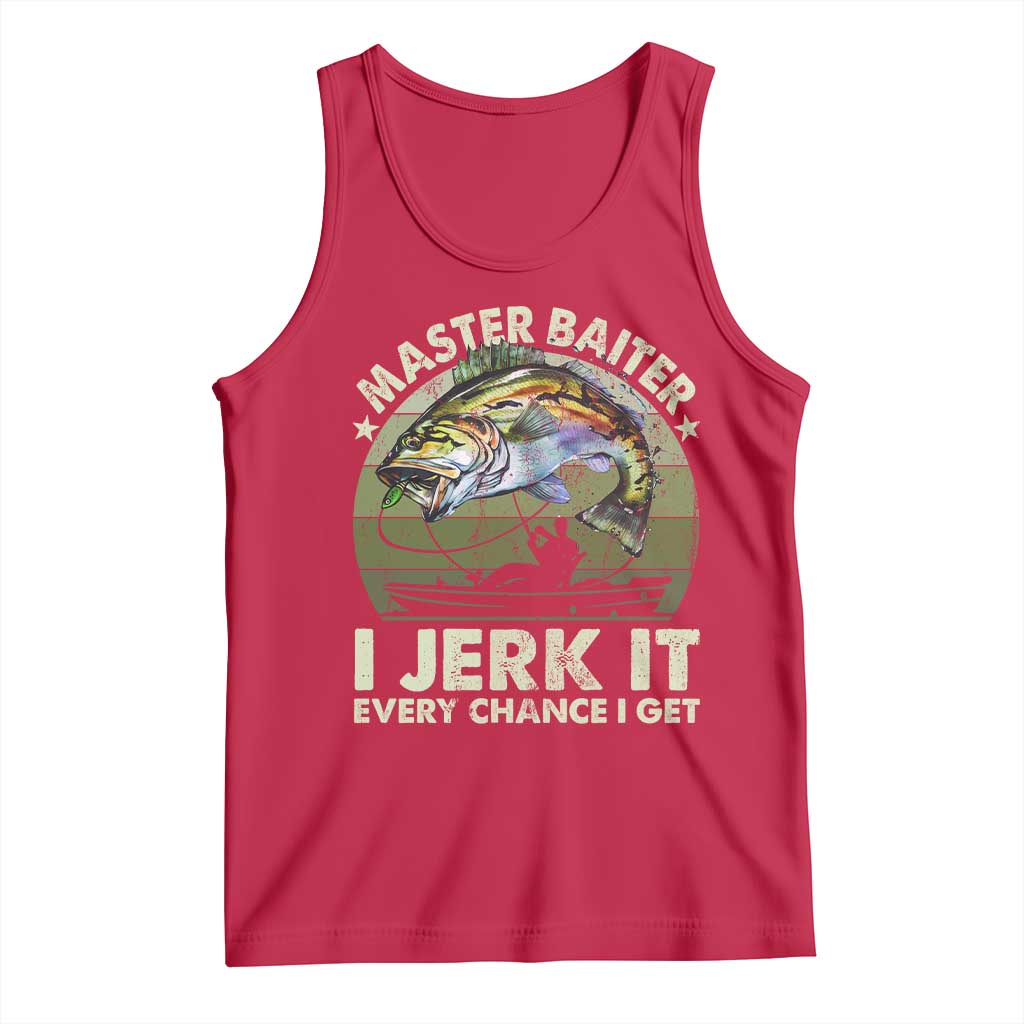 Retro Master Baiter Tank Top Funny Bass Fishing Fisher - Wonder Print Shop