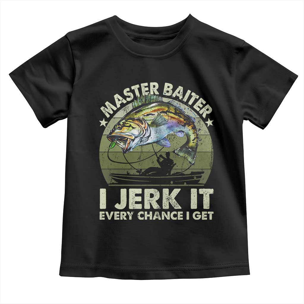 Retro Master Baiter Toddler T Shirt Funny Bass Fishing Fisher - Wonder Print Shop