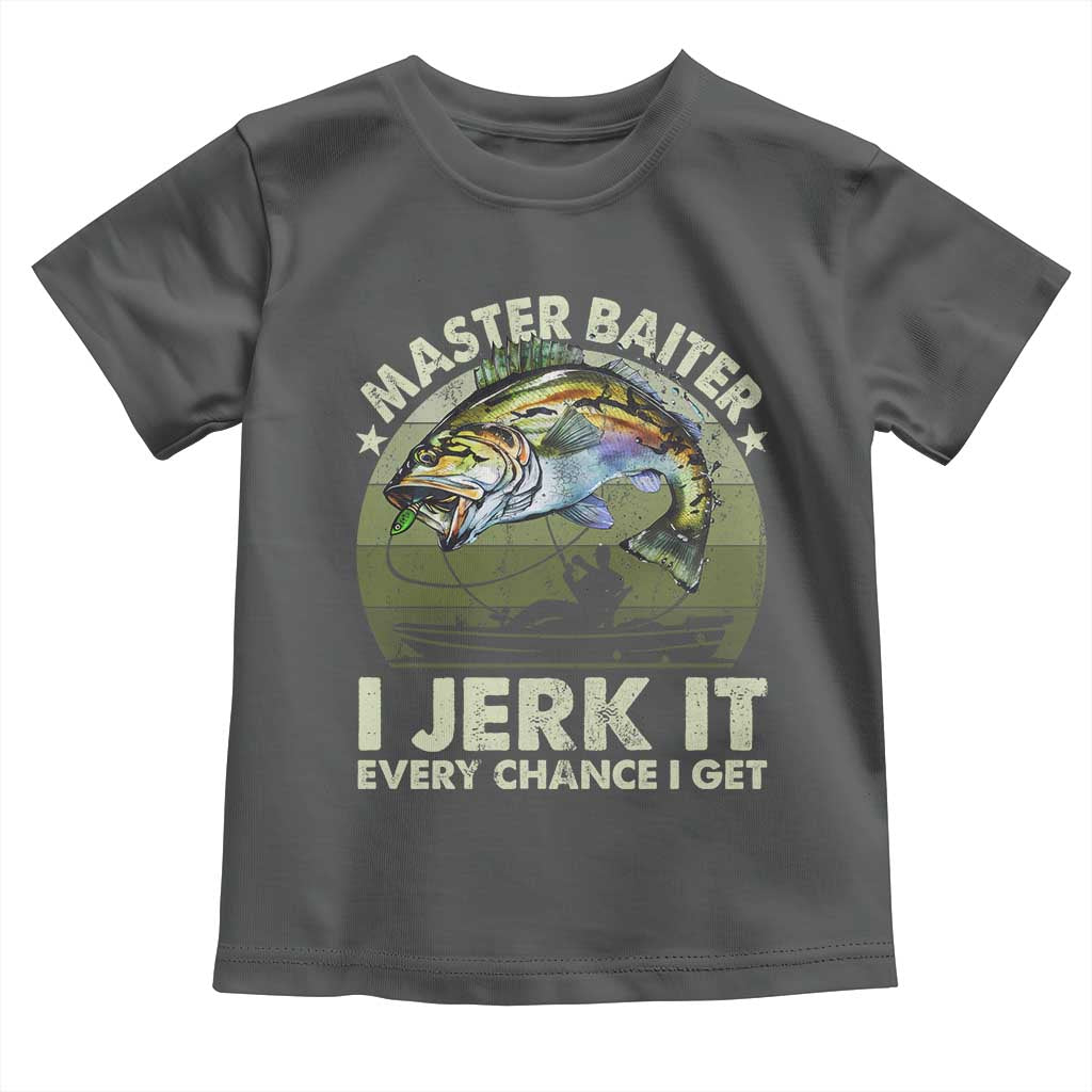 Retro Master Baiter Toddler T Shirt Funny Bass Fishing Fisher - Wonder Print Shop