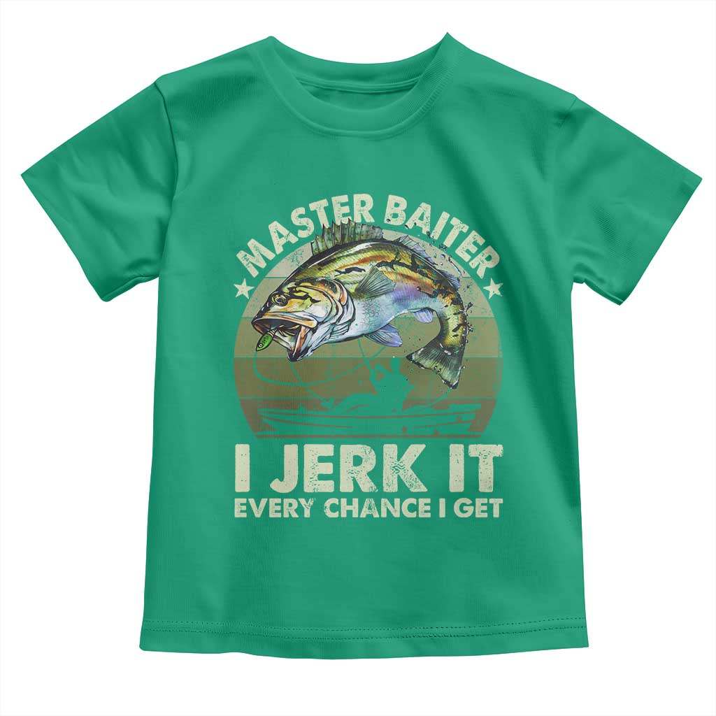 Retro Master Baiter Toddler T Shirt Funny Bass Fishing Fisher - Wonder Print Shop