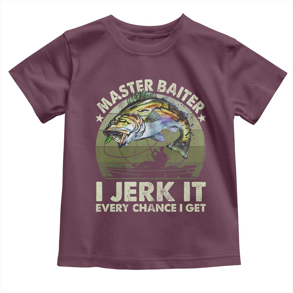 Retro Master Baiter Toddler T Shirt Funny Bass Fishing Fisher - Wonder Print Shop