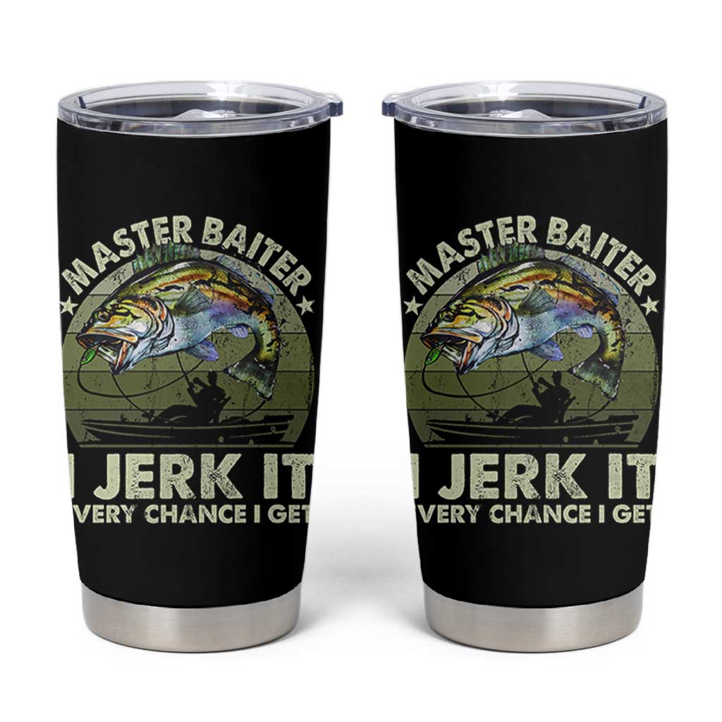Retro Master Baiter Tumbler Cup Funny Bass Fishing Fisher - Wonder Print Shop