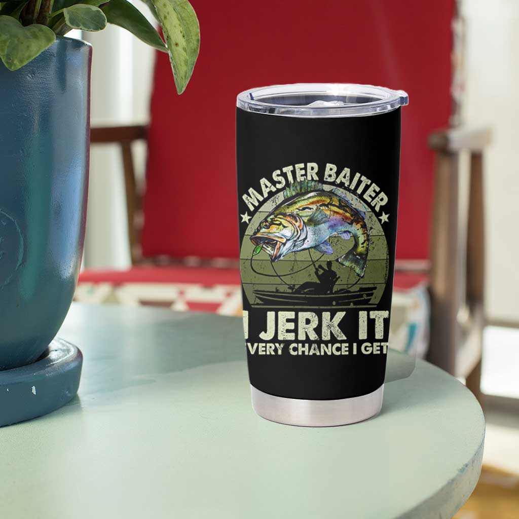 Retro Master Baiter Tumbler Cup Funny Bass Fishing Fisher - Wonder Print Shop