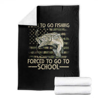 Born To Go Fishing Throw Blanket Forced School Fisherman Camouflage US Flag - Wonder Print Shop