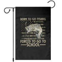 Born To Go Fishing Garden Flag Forced School Fisherman Camouflage US Flag - Wonder Print Shop
