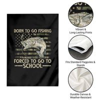 Born To Go Fishing Garden Flag Forced School Fisherman Camouflage US Flag - Wonder Print Shop