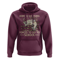 Born To Go Fishing Hoodie Forced School Fisherman Camouflage US Flag - Wonder Print Shop