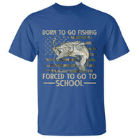 Born To Go Fishing T Shirt Forced School Fisherman Camouflage US Flag - Wonder Print Shop