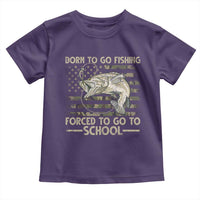Born To Go Fishing Toddler T Shirt Forced School Fisherman Camouflage US Flag - Wonder Print Shop