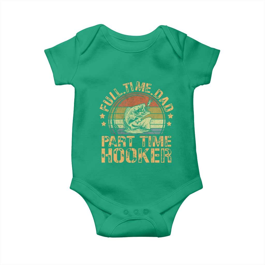 Funny Fishing Dad Baby Onesie Part Time Hooker Bass Fish Dad Dirty Adult Joke - Wonder Print Shop