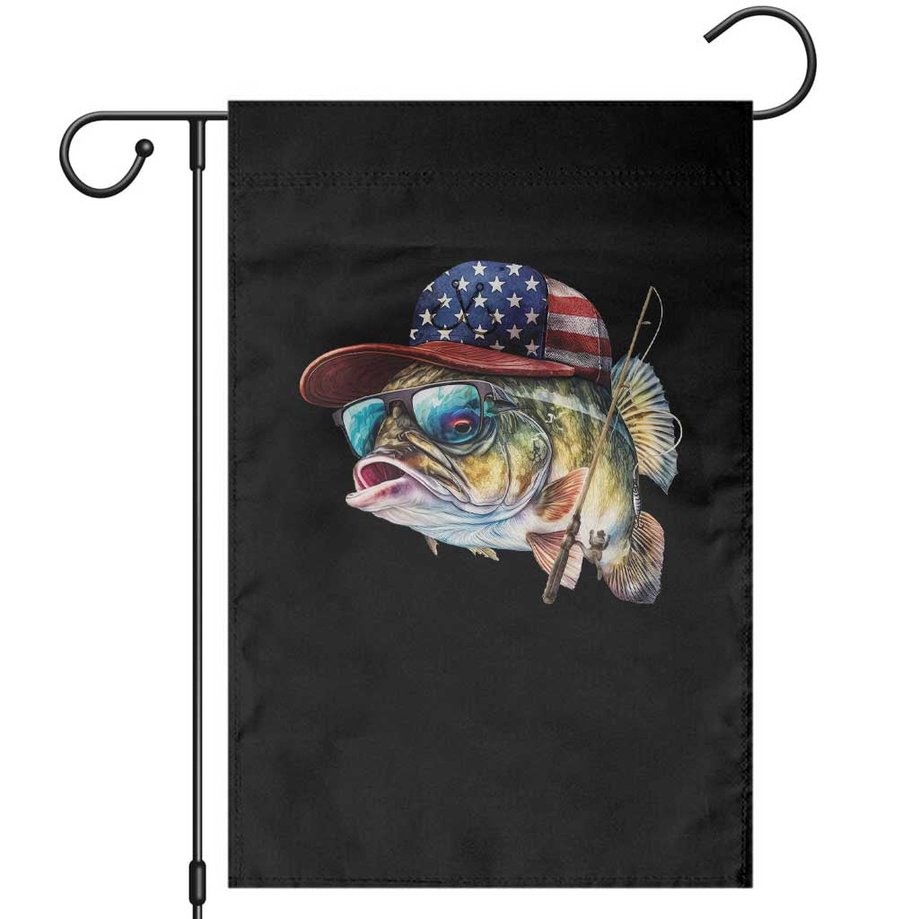 Funny Fishing American Flag Garden Flag Patriotic Fisherman Family Gift - Wonder Print Shop