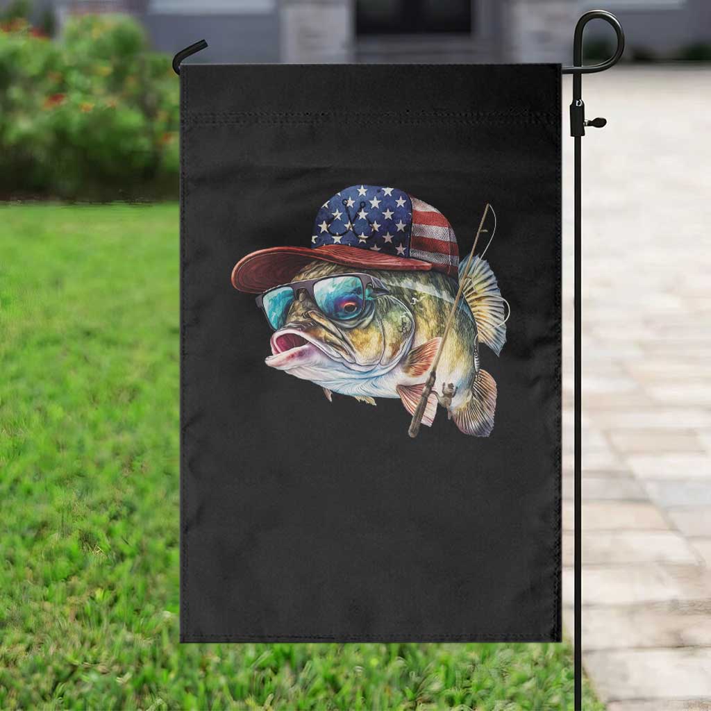 Funny Fishing American Flag Garden Flag Patriotic Fisherman Family Gift - Wonder Print Shop