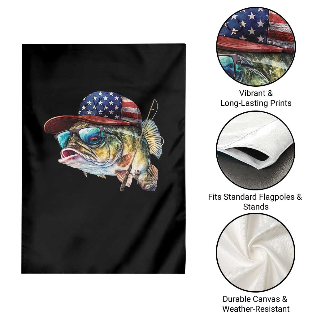 Funny Fishing American Flag Garden Flag Patriotic Fisherman Family Gift - Wonder Print Shop
